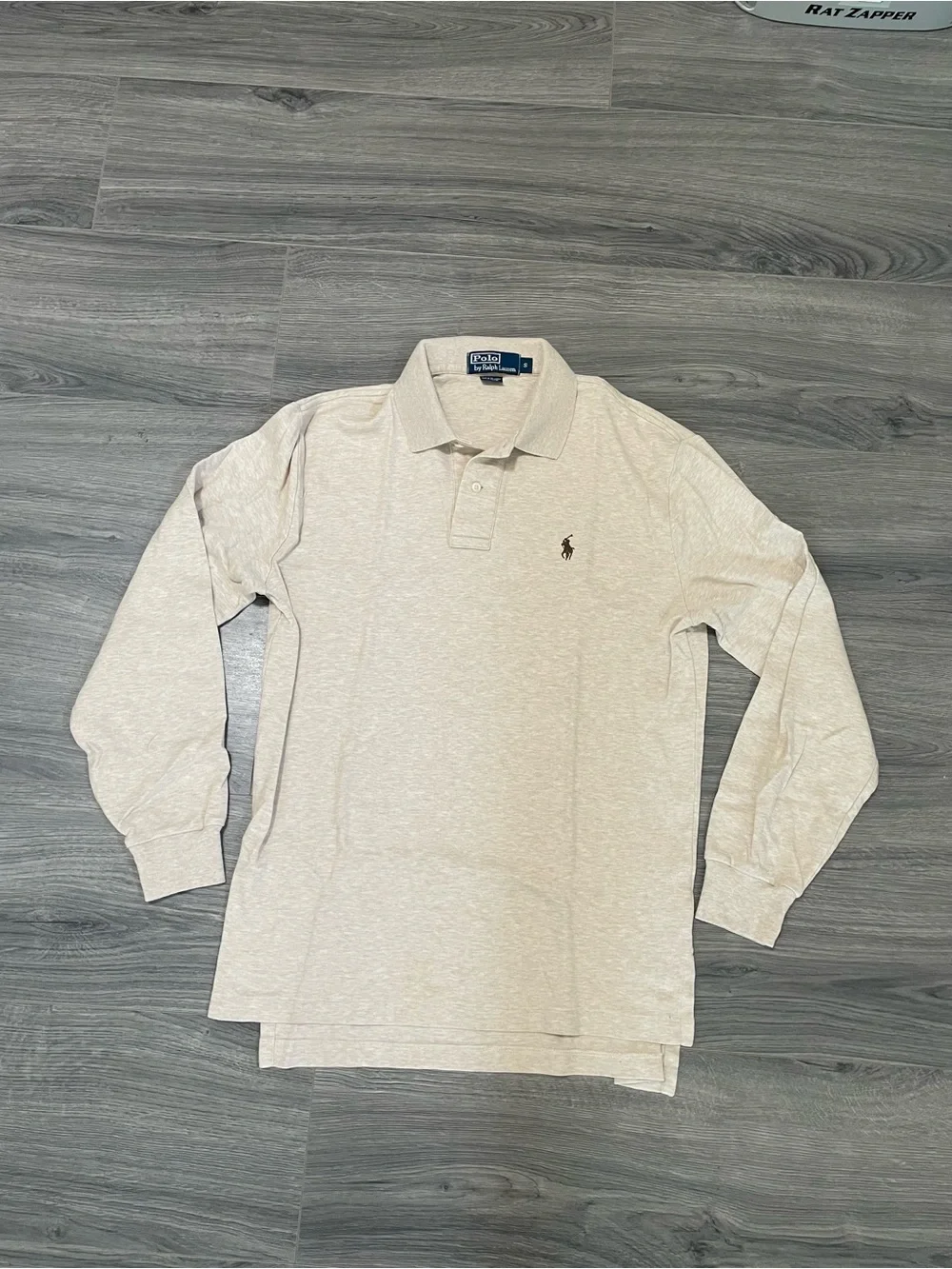 Polo Ralph Lauren Long Sleeve Polo Shirt Men’s Size Small S Cream Cotton